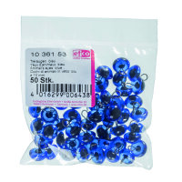 Tieraugen, mit Öse, Glas, blau, ø 10 mm 50 Stk.