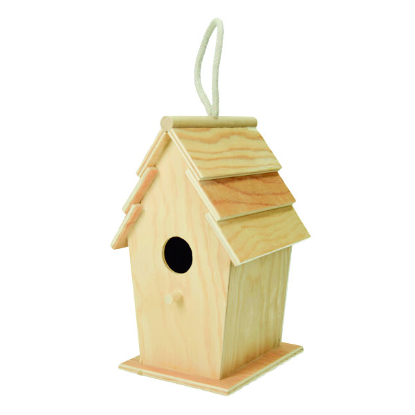 Vogelhaus, rechteckig, roh H 22 x 10,6 x 13 cm