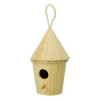 Vogelhaus, rund, roh H 20,5 x ø 13 cm
