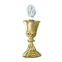 Wachsdekor, Kelch + Hostie, gold glänzend, 1 Stk.