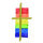 Wachsdekor, Kreuz bemalt Regenbogen, regenbogen gold, 1 Stk.