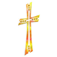 Wachsdekor, Filigranes Kreuz, rot gelb gold, 1 Stk.