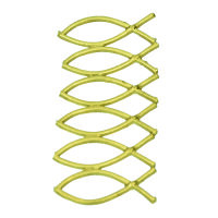 Wachsdekor, Christliche Fische, gold, 6 Stk.