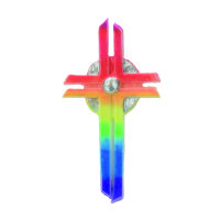 Wachsdekor, Kreuz, regenbogen silber, 1 Stk.