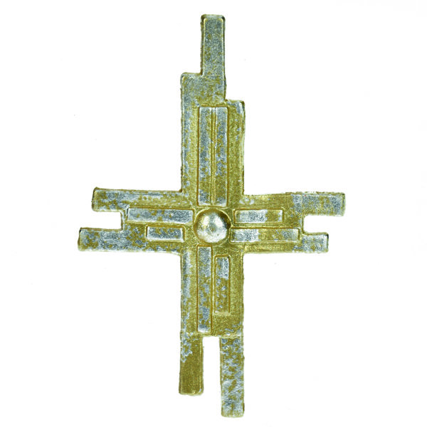 Wachsdekor, Kreuz gelb/DUO GS, gelb gold metallic, 1 Stk.