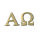 Wachsdekor, Alpha + Omega, gold glänzend, 2 - teilig