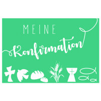 Wachsdekor, Meine Konfirmation, türkis, 1 Stk.