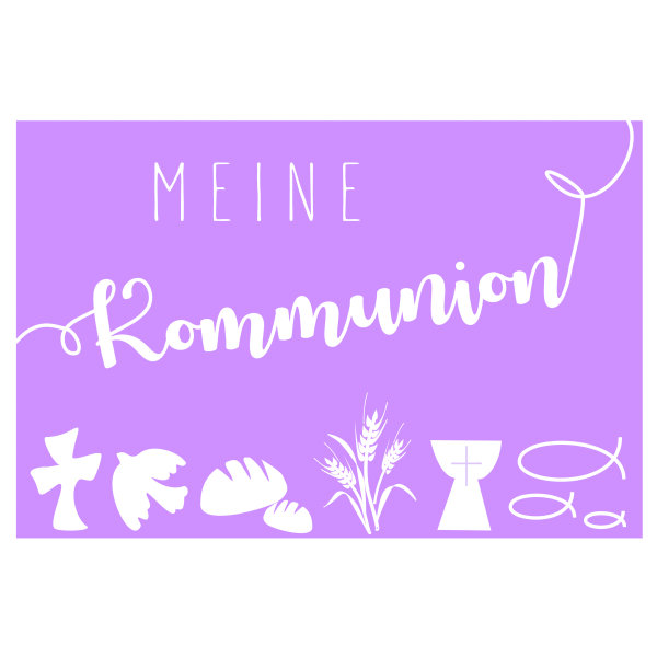 Wachsdekor, Meine Kommunion, rosa, 1 Stk.