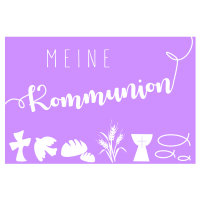 Wachsdekor, Meine Kommunion, rosa, 1 Stk.