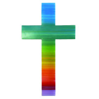 Wachsdekor, Kreuz Regenbogen, regenbogen, 1 Stk.