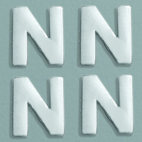 Wachsdekor Buchstabe, N, silber glänzend, 10 Stk.