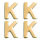 Wachsdekor Buchstabe, K, gold glänzend, 10 Stk.