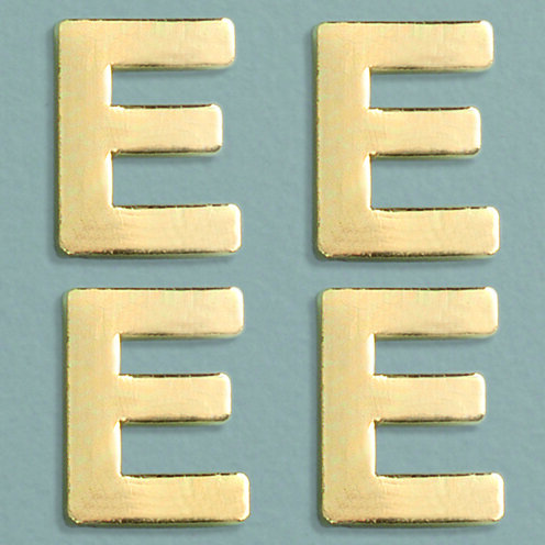 Wachsdekor Buchstabe, E, gold glänzend, 10 Stk.