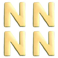 Wachsdekor Buchstabe, N, gold glänzend, 10 Stk.