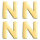Wachsdekor Buchstabe, N, gold glänzend, 10 Stk.