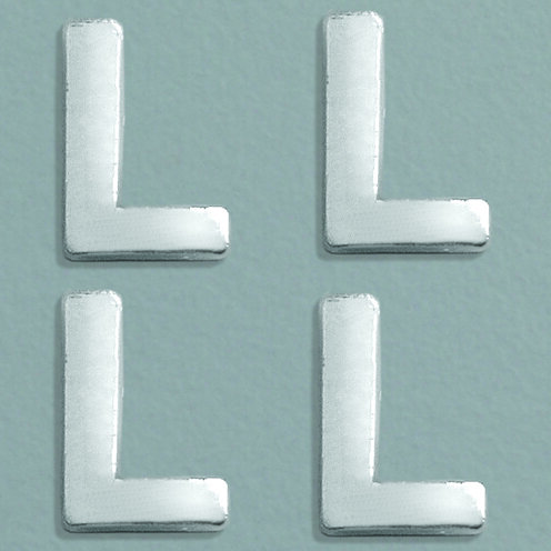 Wachsdekor Buchstabe, L, silber glänzend, 4 Stk.