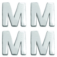 Wachsdekor Buchstabe, M, silber glänzend, 10 Stk.