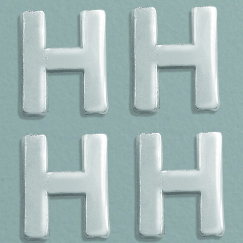 Wachsdekor Buchstabe, H, silber glänzend, 4 Stk.