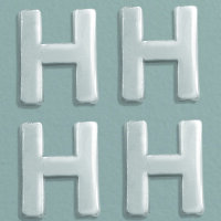 Wachsdekor Buchstabe, H, silber glänzend, 4 Stk.
