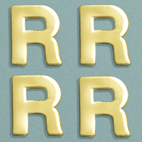 Wachsdekor Buchstabe, R, gold glänzend, 10 Stk.