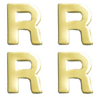 Wachsdekor Buchstabe, R, gold glänzend, 10 Stk.