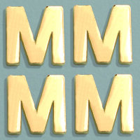 Wachsdekor Buchstabe, M, gold glänzend, 4 Stk.