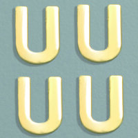 Wachsdekor Buchstabe, U, gold glänzend, 10 Stk.