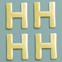 Wachsdekor Buchstabe, H, gold glänzend, 10 Stk.