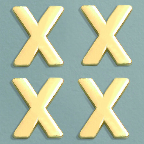 Wachsdekor Buchstabe, X, gold glänzend, 10 Stk.