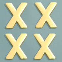 Wachsdekor Buchstabe, X, gold glänzend, 10 Stk.