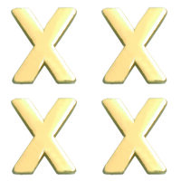 Wachsdekor Buchstabe, X, gold glänzend, 10 Stk.