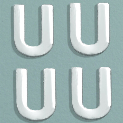 Wachsdekor Buchstabe, U, silber glänzend, 4 Stk.