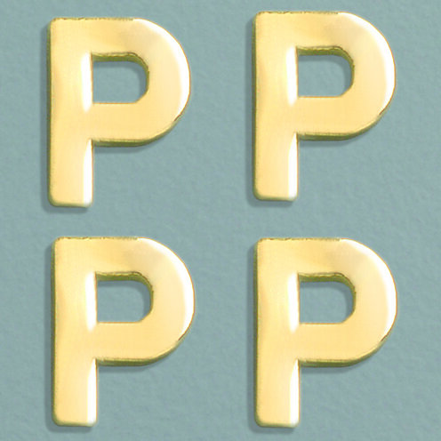 Wachsdekor Buchstabe, P, gold glänzend, 10 Stk.
