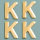 Wachsdekor Buchstabe, K, gold glänzend, 4 Stk.
