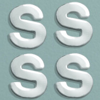 Wachsdekor Buchstabe, S, silber glänzend, 10 Stk.