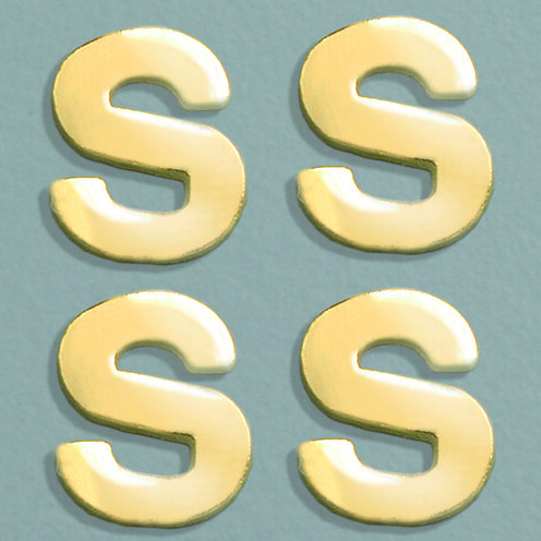 Wachsdekor Buchstabe, S, gold glänzend, 10 Stk.