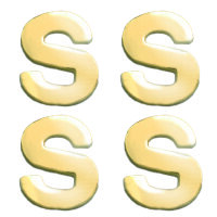 Wachsdekor Buchstabe, S, gold glänzend, 10 Stk.