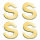 Wachsdekor Buchstabe, S, gold glänzend, 10 Stk.