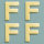 Wachsdekor Buchstabe, F, gold glänzend, 4 Stk.