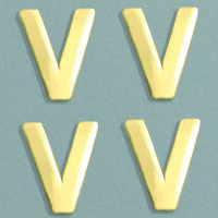 Wachsdekor Buchstabe, V, gold glänzend, 10 Stk.