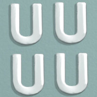 Wachsdekor Buchstabe, U, silber glänzend, 10 Stk.
