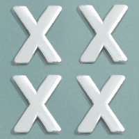 Wachsdekor Buchstabe, X, silber glänzend, 10 Stk.