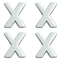 Wachsdekor Buchstabe, X, silber glänzend, 10 Stk.