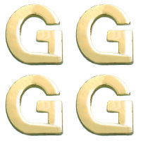 Wachsdekor Buchstabe, G, gold glänzend, 10 Stk.