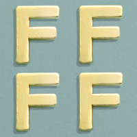 Wachsdekor Buchstabe, F, gold glänzend, 10 Stk.