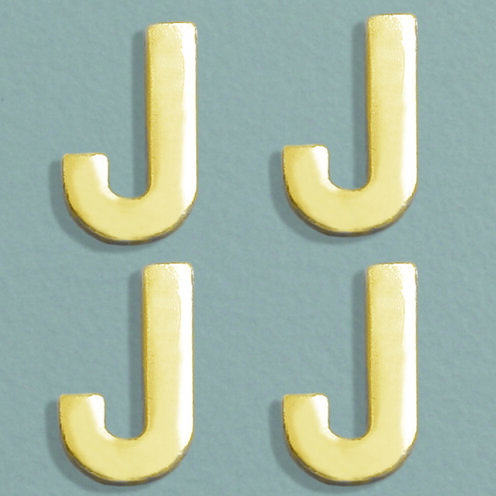 Wachsdekor Buchstabe, J, gold glänzend, 4 Stk.