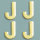 Wachsdekor Buchstabe, J, gold glänzend, 4 Stk.