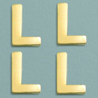 Wachsdekor Buchstabe, L, gold glänzend, 4 Stk.