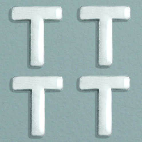 Wachsdekor Buchstabe, T, silber glänzend, 10 Stk.