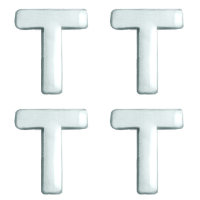 Wachsdekor Buchstabe, T, silber glänzend, 10 Stk.